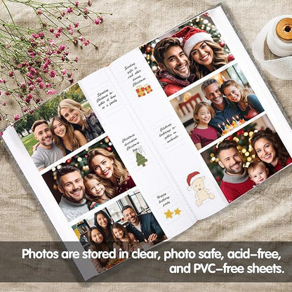 XFveiwoo Photo Album 4x6 450 Photos with Writing Space,4 x 6 Photo Book Linen Cover with Front Window, 4x6 Picture Album 450 Photos Photo Album Book for Wedding Kids Travel Family Baby Pictures, Grey