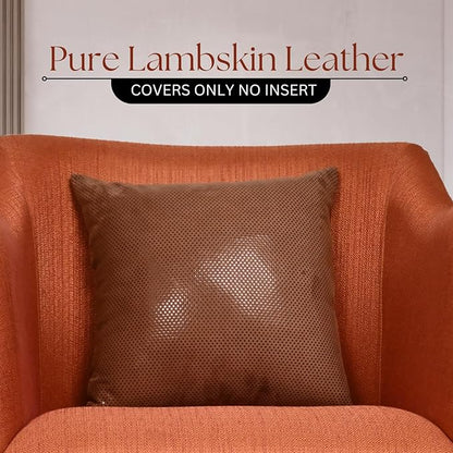 LL LEATHER LOVERS Star Sparkling Suede Pillow Cover, Square Soft Metallic Throw Pillow Covers, Pillow Cases for Home Décor, Sofa, Couch Chair, Car (22x22 Inches, Sparkling Brown Pack of 2)
