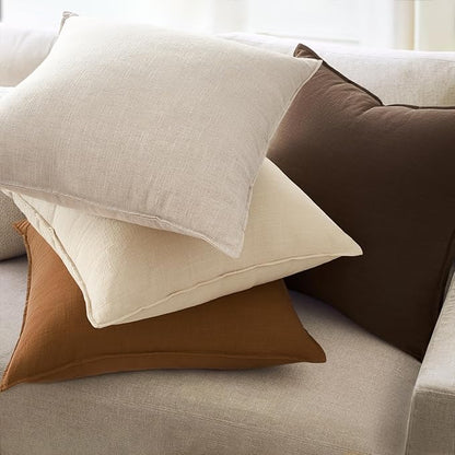 Brown Pillow Covers Pack of 4 Decorative Throw Pillow Covers Soft Accent Pillows Boho Couch Cushion Covers Modern Home Decor for Living Room Bed Sofa 16x16 Inch