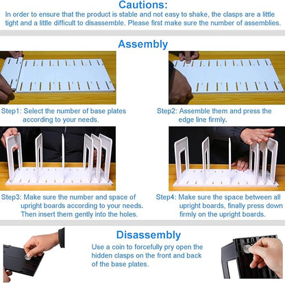 6 Pieces Upright Boards, Accessory Parts of Expandable File Folder Holder, Black