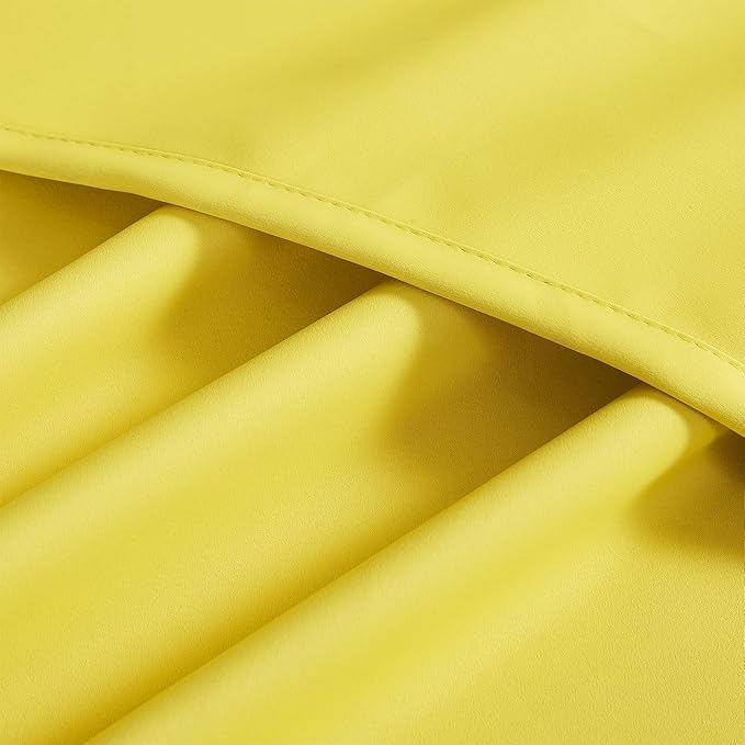 DUALIFE 108 Inch Length Yellow Curtain Drapes for Living Room Room Darkening Bedroom Curtains Thermal Insulated Grommet Top (60 by 108 inch Length, 2 Panels)