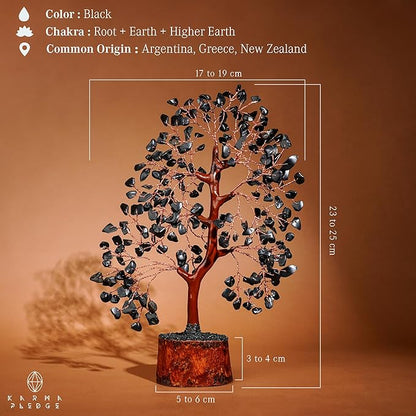 Black Obsidian Healing Crystal Tree Spiritual Gifts for Women, Handmade Home & Office Decor, Chakra Tree of Life Bring Positive Energy, Good Luck, Money, Yoga, Reiki Healing, Fathers Day Gifts for Dad