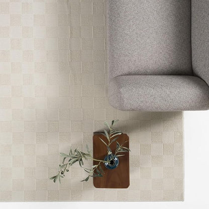 Revival Rugs Willow 5'3"x8' Washable Area Rug for Living Room Bedroom - 100% Recycled Oeko-TEX Certified, Medium Pile, Beige, Cream