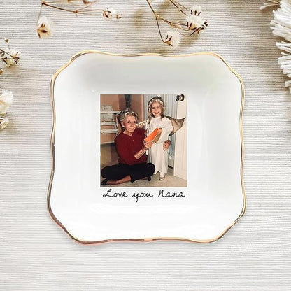 UrbanNEST Custom Photo Trinket Tray, Personalized Jewelry Holder, Grandma Jewelry Dish, Mom Ring Dish, Gifts for Mom from Daughter, Grandma Photo Gift, Trinkets Home Decor, Christmas 2025 01