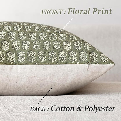 Foindtower Set of 2 Decorative Long Body Lumbar Throw Pillow Covers Neutral Modern Farmhouse Cushion Covers Vintage Home Decor for Sofa Couch Chair Bedroom Living Room,14×36 Inch,Sage Green