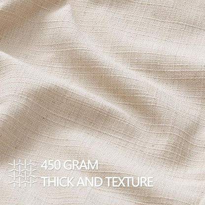 MIULEE Pack of 2 Thick Textured Couch Throw Pillow Covers, Natural Beige Decorative Pillow Covers 20x20, Neutral Linen Cushion Cases for Sofa Bed Living Room Modern Farmhouse Home Decor, No Filling