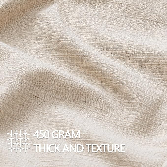 MIULEE Euro Sham Pillow Covers for Bed 26x26, 2 Pack Natural Beige Thick & Textured Decorative Throw Pillow Covers, Neutral Linen Cushion Cases, Modern Farmhouse Home Decor, No Filling