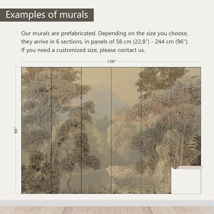 AFZEVEB-Tropical Jungle Wallpaper Landscape Tree Wall murals for Bedroom 136"x96"(Not Peel and Stick)
