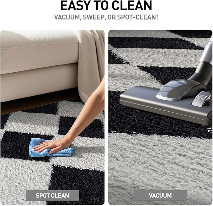 Rugshop Diamond Wave Pattern Shag Area Rug Anthracite Dark Gray 2' x 3' Ideal for Entryways, Kitchens, or Small Spaces