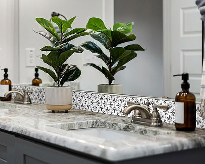 FLFK Wallpaper Border Black and White Patterns Peel and Stick Wall Border Self Adhesive Wallpapers for Living Room Bedroom Kitchen Bathroom 4"x240"