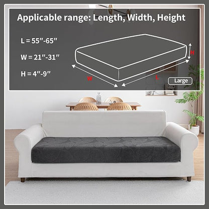Couch Covers for Sectional Sofa, Washable Stretch Soft Sofa Cushion Covers L Shape Sofa Slipcovers Anti Slip Furniture Decor Protector for Pets (1PC Large Sofa Cover,Dark Gray)
