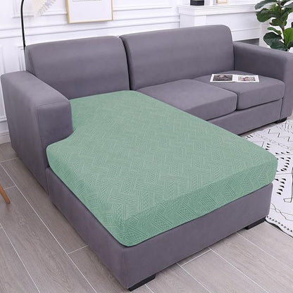 hyha Couch Cushion Covers, Stretch Sofa Seat Cushion Slipcover, Sectional Couch Covers L Shape with Elastic Bottom for Sectional Sofa(Chaise, Green)