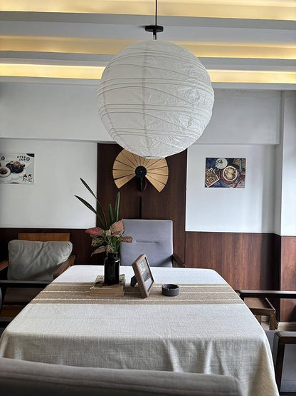 Hytsoeee(19.69Inch) Paper Lamp Shade,White Spherical Large Paper Lantern,Handmade Lantern Pendant Light Shade for Home Indoor Ceiling Light Decor,Such as Living Room, Bedroom