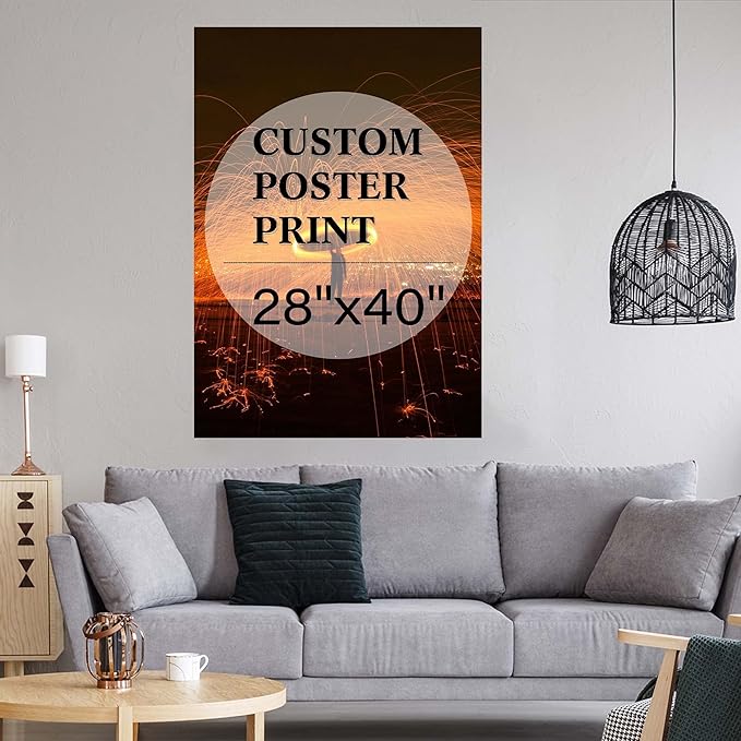 jenesaisquoi Custom Canvas Art Print 28" x 40", Upload Your Photo Image Custom Personalized Photo to Poster Printing Home Decor Wall Art Prints (Unframed)