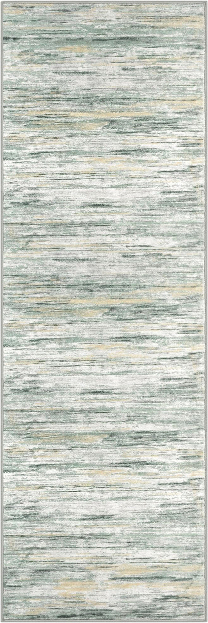 2x6 Modern Abstract Runner Rug for Hallways, Green Yellow Super Soft Hallway Decor Kitchen Rugs with Non-Slip, Non-Shedding Washable Rug for Entryway Bedroom Indoor