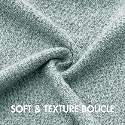 MIULEE 20x20 Inch Decorative Pillow Covers for Couch Bed Set of 2 Textured Boucle Neutral Winter Throw Pillows Aqua Blue Accent Solid Cushion Pillowcases Sofa Livingroom Home Decor