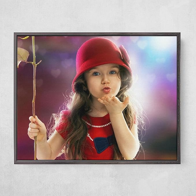 Personalized Custom Canvas Prints: Photo On Canvas (Black, 24x36) Transform Your Photos into Stunning Framed Wall Art Digitally Printed Photo To Canvas Ideal for Home Decor, Gifts Keepsakes.Made in Texas, USA