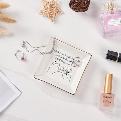 Daughter in Law Gifts Stepdaughter Bonus Daughter Gifts Trinket Dish, Birthday Christmas for Daughter in Law Bonus Daughter Stepdaughter - Life Gave Me The Gift of You