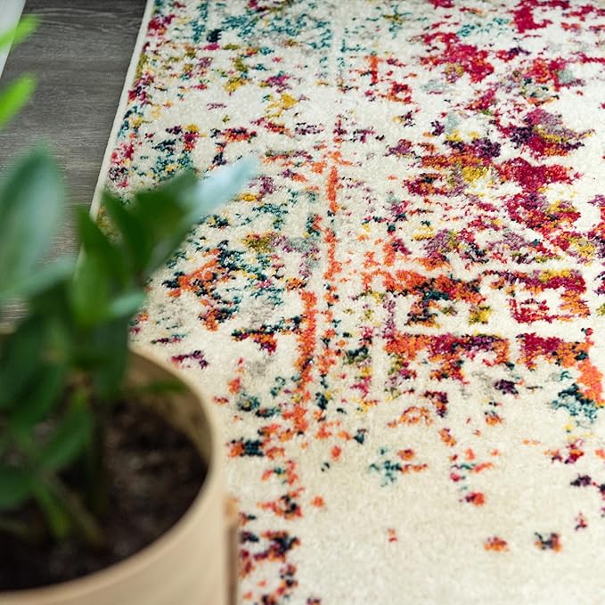 Rugs.com Arlington Collection Rug – 8x11 Light Multi Medium-Pile Rug Perfect for Living Rooms, Large Dining Rooms, Open Floorplans