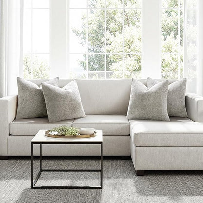 MIULEE Pack of 4 Couch Throw Pillow Covers 18x18 Inch Light Gray Soft Decorative Polyester Pillow Covers Farmhouse Accent Cushion Covers for Boho Spring Home Decor Sofa Bedroom Living Room