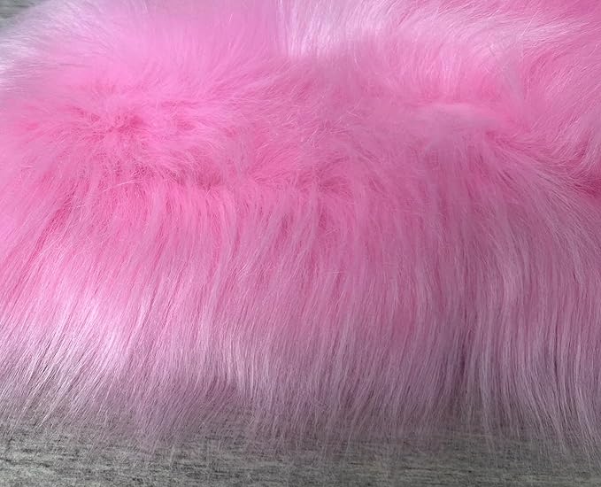 Free Shape Luxury Soft Fluffy Shag Area Rug Double Side by Side 3'x4', 90x120cm - Vegan Fur Ultra Soft Indoor Carpet Nursery Rugs for Bedroom Home Decor, Pink