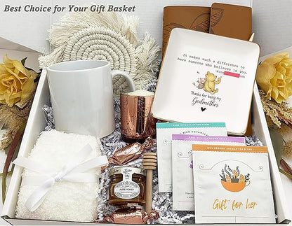 NZY Appreciated Gift from Godchild to Godmother,Christening Baptism Christmas Gifts,Thanks for Being My Godmother-It Makes Such A Difference-Jewelry Tray Trinket Holder Ring Dish