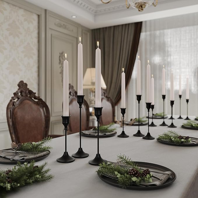 Taper Candle Holders Bulk, Set of 24 Black Vintage Candle Sticks Holder Decor Home Decor Centerpieces for Table Festive Wedding Decorations