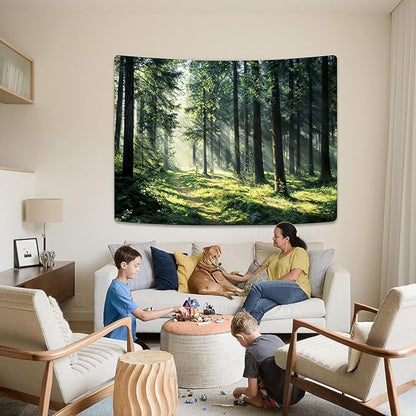 kampdream Landscape Tapestry, Scenery Art Wall Tapestries, Nature Wall Decor for Bedroom Living Room Backdrop Dindal effect forest 36×48 inches
