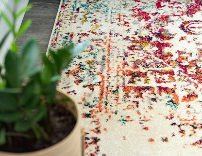 Rugs.com Arlington Collection Rug – 12 Ft Runner Multi Medium-Pile Rug Perfect for Hallways, Entryways