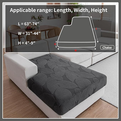 Couch Covers for Sectional Sofa, Washable Stretch Soft Sofa Cushion Covers L Shape Sofa Slipcovers Anti Slip Furniture Decor Protector for Pets (1PC L Chaise Cover,Dark Gray)