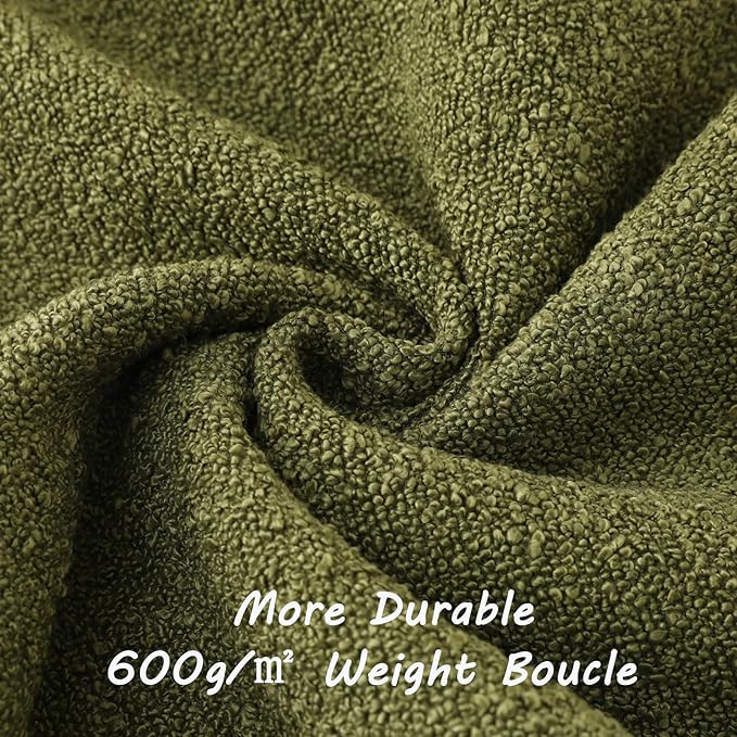 FUTEI Pack of 2 Moss Green Decorative Throw Pillow Covers 26x26 Inch Soft Cozy Solid Boucle Textured Euro Pillow Shams,Modern Home Decor for Couch Bed Living Room