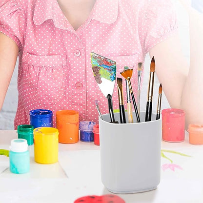 Acrimet Jumbo Pencil Holder, Pen Cup, Caddy Super-Sized Desktop Organizer for Students, Artists and Professionals (Plastic) (White Color)