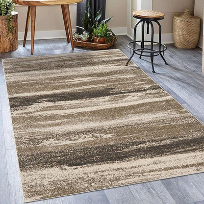 LUXE WEAVERS Lagos Collection 7501 Beige 9x12 Abstract Area Rug