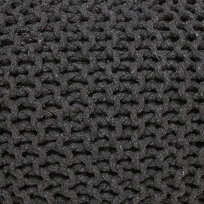REDEARTH · Round Pouf Foot Stool Ottoman - Cotton Hand Knitted Dori Pouffe - Cord Boho Home Décor - Stuffed Cable Poof for Living Room - Bedroom (19.5"x19.5"x14") - Dark Gray, Set of 2
