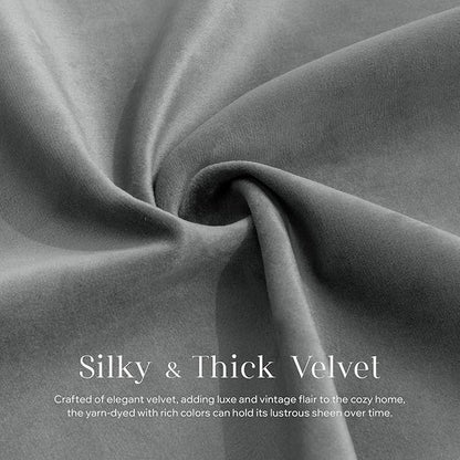 Phantoscope Pack of 2 Velvet Throw Pillow Covers, Decorative Soft Velvet Pillows Accent Double-Sided Gusseted Design, Square Cushion Case for Couch Sofa Bed, Deep Grey, 18 x 18 inches 45 x 45 cm