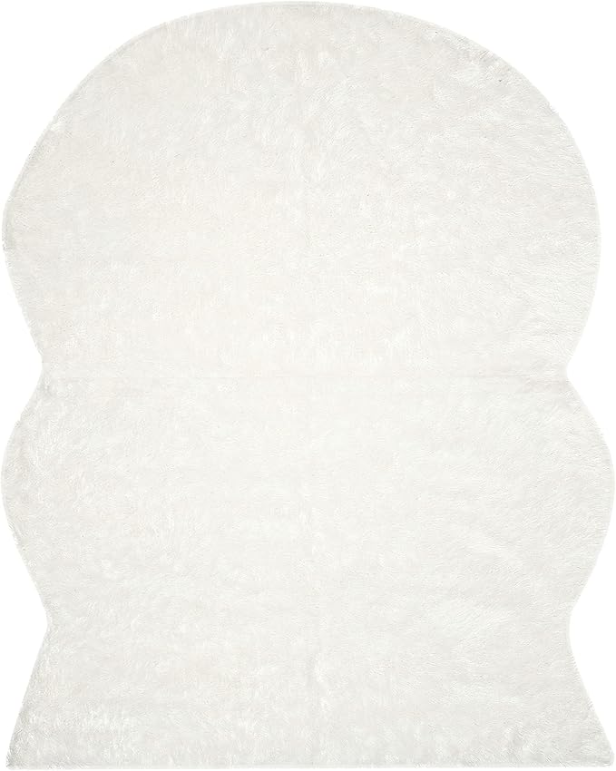 SAFAVIEH Faux Sheep Skin Collection 8' x 10' Ivory FSS117A Silken Glam 2.35-inch Thick Area Rug