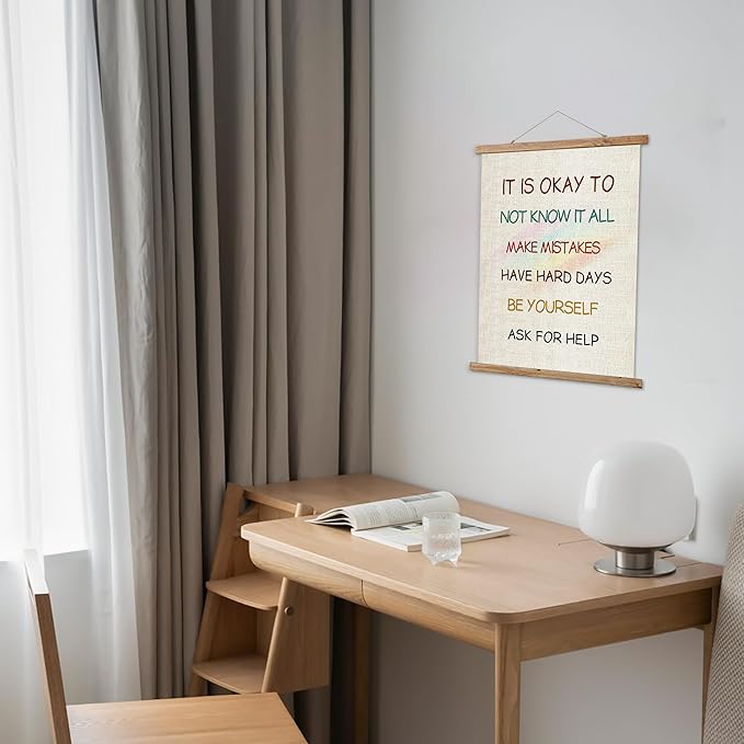 ABoby Classroom Decor Poster, Motivational Art Print,Positive Inspirational Quotes Wall Decor,It Is Okay To Be Yourself Poster for Classroom, Home, Office, Bedroom