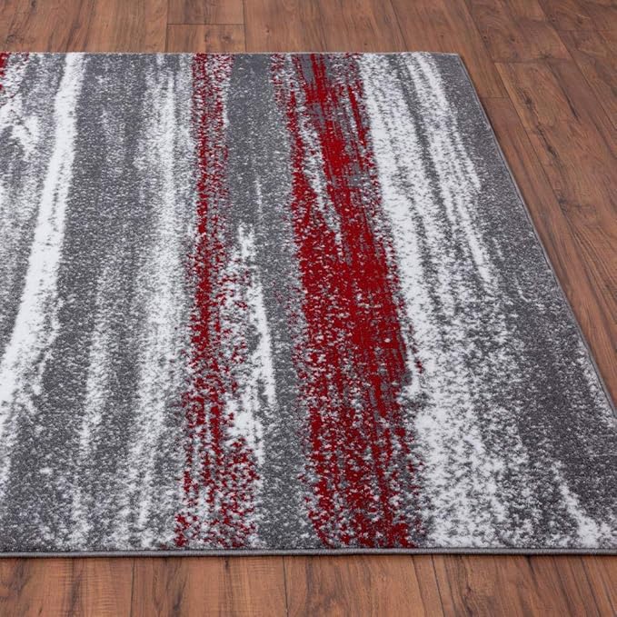 LUXE WEAVERS Modern Abstract Red 2x7 Area Rug