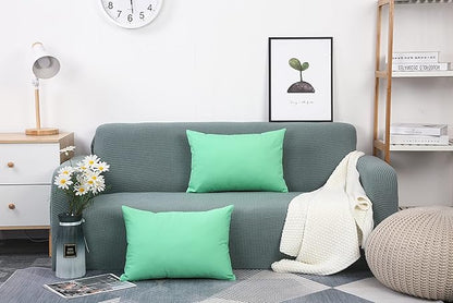 TangDepot Handmade Decorative Solid 100% Cotton Canvas Throw Pillow Covers/Cushion Covers, 45 Colors Available - (12" x 20" , Mint Green, 1 Count (Pack of 1))