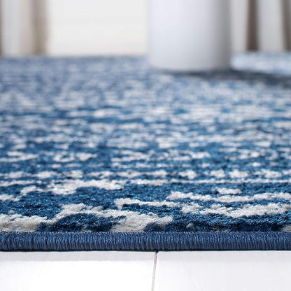 SAFAVIEH Tulum Collection Area Rug - 3' Square, Navy & Ivory, Moroccan Boho Tribal Design, Non-Shedding & Easy to Clean, Ideal for Entryway, Foyer, Accent Space, Bedroom (TUL272N)
