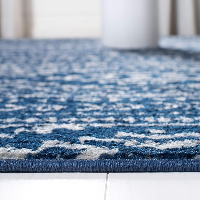 SAFAVIEH Tulum Collection Area Rug - 5'3" x 7'6", Navy & Ivory, Moroccan Boho Tribal Design, Non-Shedding & Easy to Clean, Ideal for Living Room, Bedroom, Dining Space (TUL272N)