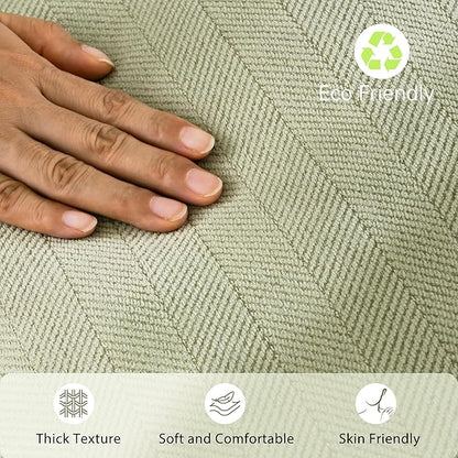 ZWJD Sage Green Pillow Covers 24x24 Set of 2 Chenille Throw Pillow Covers with Elegant Design Soft and Luxurious Decorative Throw Pillows for Couch, Bed, and Home Decor