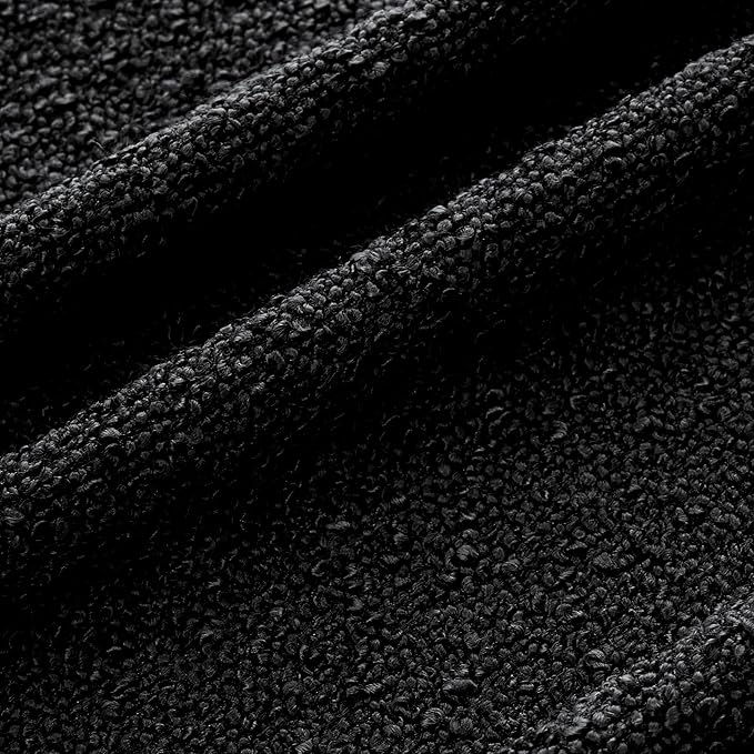 Mixhug Decorative Boucle Throw Pillow Covers, Black, 20 x 20 Inches, Pack of 2 - Textured Boho Pillow Covers for Couch and Bed