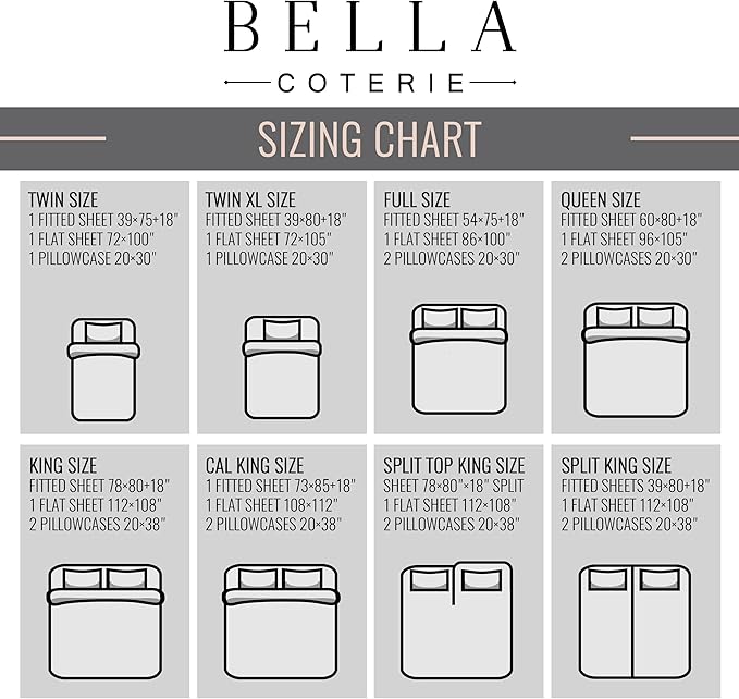 Bella Coterie Luxury Bamboo Viscose Queen Size Sheet Set | 100% Organically Grown | Ultra Soft | Cooling for Hot Sleepers | 18" Deep Pocket [White]