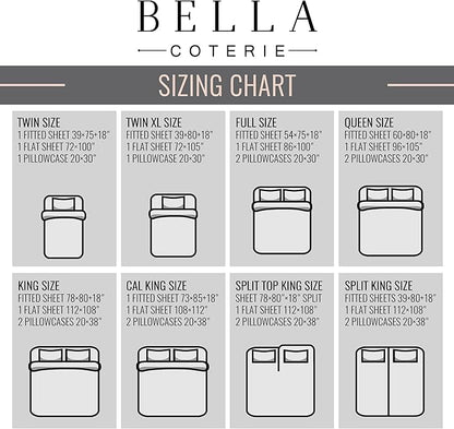 Bella Coterie Luxury Bamboo Viscose Twin XL Size Sheet Set | 100% Organically Grown | Ultra Soft | Cooling for Hot Sleepers | 18" Deep Pocket [Sea Glass]