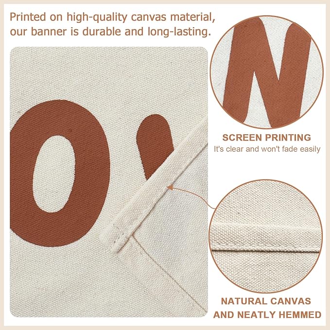 Canvas Banner Hanging Flag Banner for Nursery and Playroom Wall Décor for Kids Trendy Room Décor for Boys and Girls (Boyhood-brown)