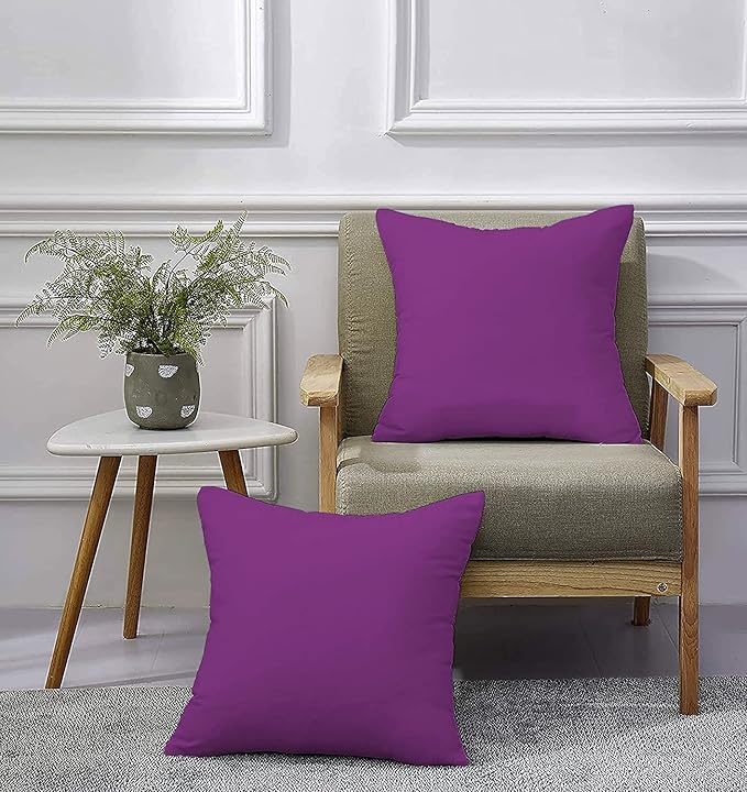 Upgrade Your Bedding Experience with The Made of 100% Cotton Euro Shams 2 Pack Cushion Cover 26"x 26"Size fits Decorative Cover. Envelope Closure Purple