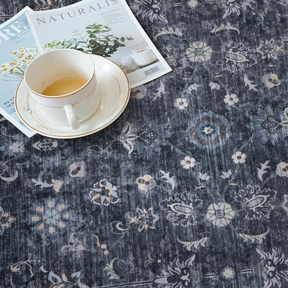 Tangsoo 8x10 Large Area Rug for Living Room, Non Slip Machine Washable Rug for Bedroom, Boho Distressed Vintage Blue Floral Rugs, Soft Indoor Floor Carpet Mat for Office Kitchen Farmhouse Home Decor