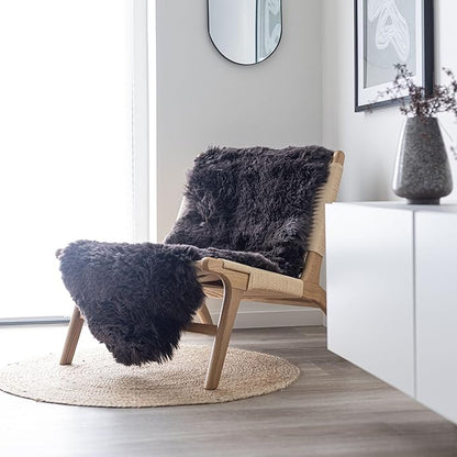 Real Sheepskin Rug 2x6 ft | Sheepskin Rugs for Living Room and Sofa | Bedside Rugs for Bedrooms | Large Fluffy Rug is Breathable & Heat-regulating in Color Chocolate