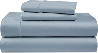 LANE LINEN Ultra Soft California King Sheets Set,100% Egyptian Cotton Mercerized Fully Elasticized with French Seam on Fitted Hotel Like Thick Luxury Cal King Bed Sheets- French Blue